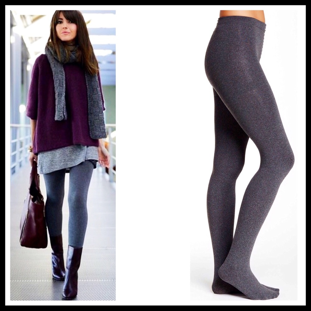 GREY FLEECE PLUSH TIGHTS - Picture 7 of 7